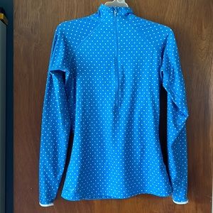 Women’s Nike Pro Blue & White Polka Dot Half Zip